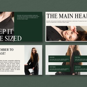 53 Page Luxury Aesthetic Slide Deck Webinar Creator | Editable Canva Template | Emerald Green Beige l Modern Minimal Online Course Template