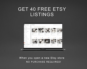 NO PURCHASE NECESSARY | 40 Free Etsy Listings for New Stores | Handmade Sellers Listings | Open Your Store and Get 40 Listings
