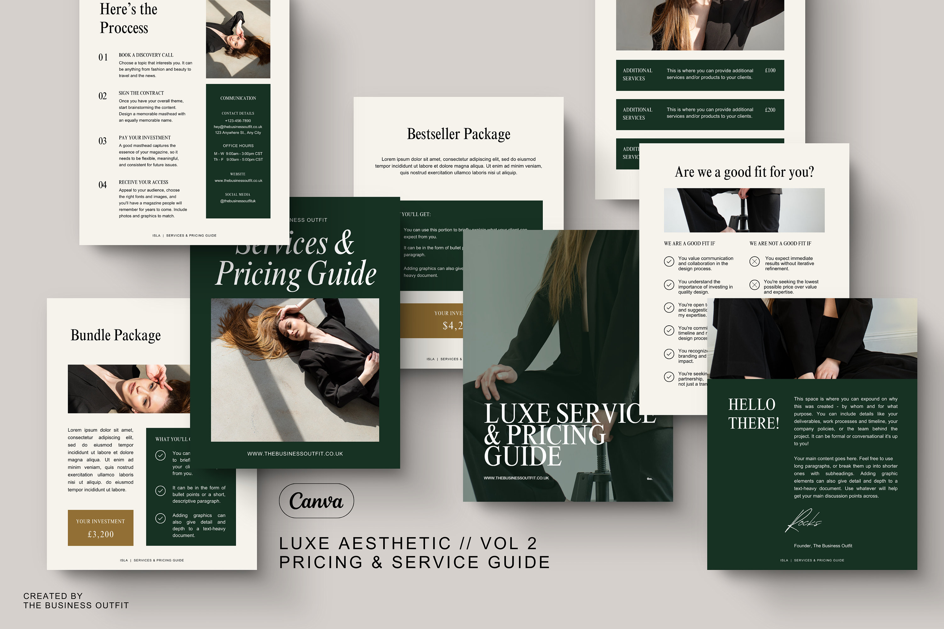 25 Page Pricing and Service Guide Template | Editable Canva Template ...