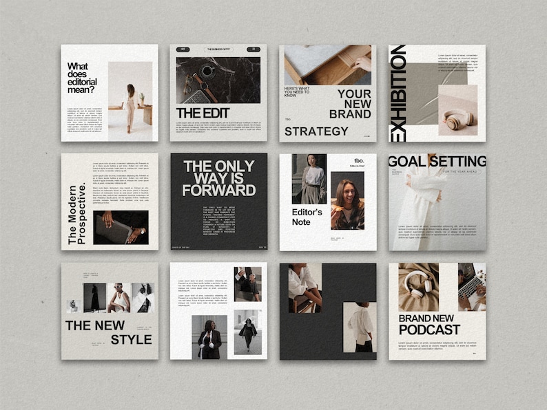 150 Bold Editorial Aesthetic Instagram Posts Editable Canva - Etsy UK