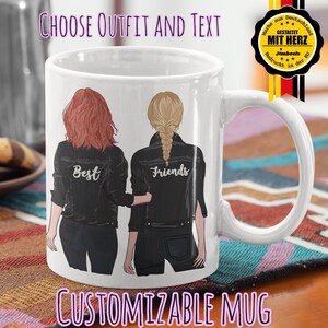 BFF Mug | Best Friends Mug Customizable Best Friends Mugs Girls | Individual Best Friends Gift | Personalized Mug for Women Friends