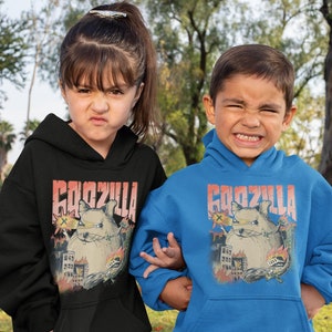 Funny Cool GOOZILLA | DEGUZILLA | Classic Kids Hoodie | Gift For Degu Holders | Degus Owners Pullover for Children | Cute Dangerous Rodent