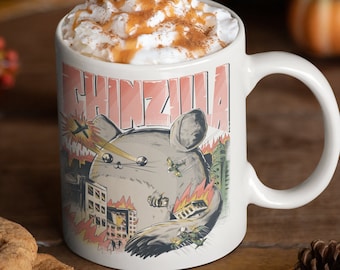 Funny Cool CHINZILLA | Gift For Chinchilla Holders | Chinchillas Owners | Coffee Mug 11 or 15 oz or 20 oz (Jumbo Mug) Cute Dangerous Rodent