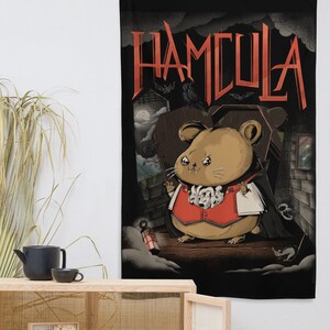 Hamcula Fahne Lustige Hamster Sprüche Dsungarischer Zwerghamster Geschenk Goldhamster Vampir Hamster  Dschungarischer Zwerghamster