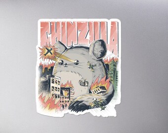 CHINZILLA | Bubble-free stickers | Gift For Chinchilla Holders | Chinchillas Owners | Funny Chin Monster | For Girls and Boys Women and Men