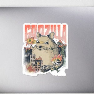 GOOZILLA | Bubble-free sticker vinyl | Cadeau voor proevers | Grappige degoe die zegt | Grappige Octodon Monster | Degus Houder Lijm