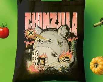 Funny Cool CHINZILLA | Shopper Tote Bag | Gift For Chinchilla Holders | Chinchillas Owners Crop Pullover | Cute Dangerous Rodent