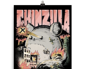 Funny Cool CHINZILLA | POSTER | Gift For Chinchilla Holders | Chinchillas Owners | Cute Dangerous Rodent | Teenagers & Kids