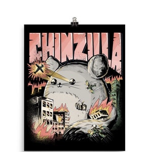 Funny Cool CHINZILLA | POSTER | Gift For Chinchilla Holders | Chinchillas Owners | Cute Dangerous Rodent | Teenagers & Kids