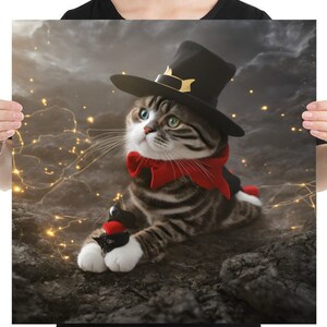 Cat in fanciful environment poster cats gift cat lady cat print cat saying cat sayings cat poster