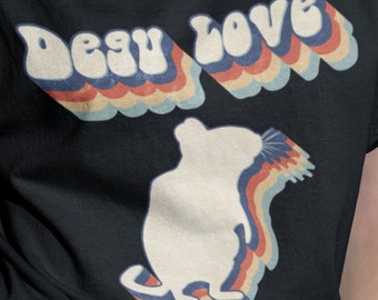 Degu Love | Vintage | Gift for Degu Owners and Retro Lovers  | Softstyle T-Shirt | Funny Saying Octodon Degus