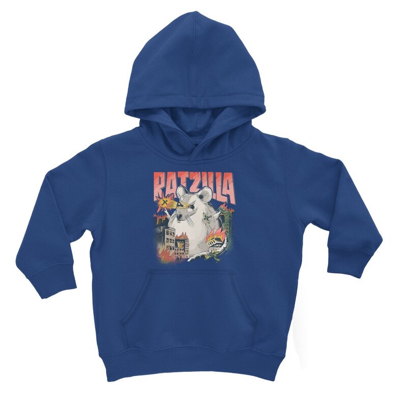 Funny Cool RATZILLA Classic Kids Hoodie Gift For Fancy RAT Holders Rats Owners Pullover for Children Cute Dangerous Rodent Monster image 8