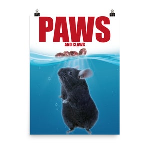 Paws and Claws Chinchilla Poster Dried Rosehips | Funny Chinchilla Saying | Chinchillas Gift | Chinchillin | Chinchilla Wall Art