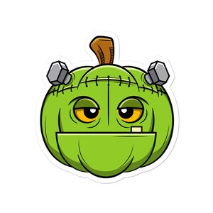 Abóbora engraçada de Halloween com rosto | adesivo de vinil cortado | Adesivo engraçado e assustador para crianças