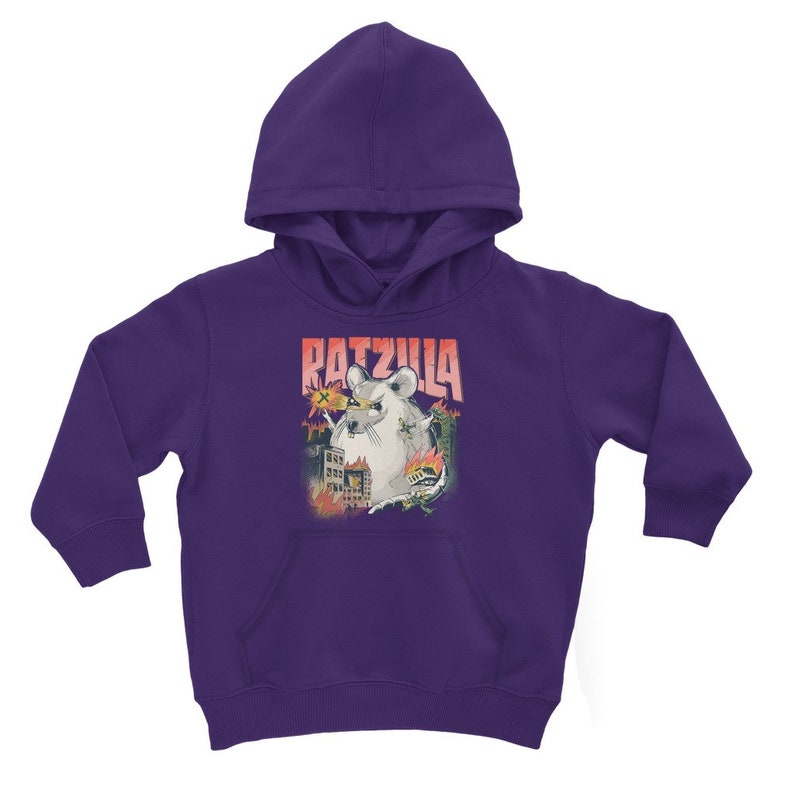 Funny Cool RATZILLA Classic Kids Hoodie Gift For Fancy RAT Holders Rats Owners Pullover for Children Cute Dangerous Rodent Monster image 9