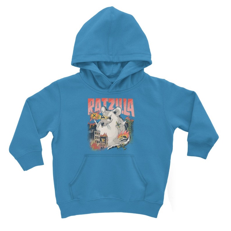 Funny Cool RATZILLA Classic Kids Hoodie Gift For Fancy RAT Holders Rats Owners Pullover for Children Cute Dangerous Rodent Monster image 7