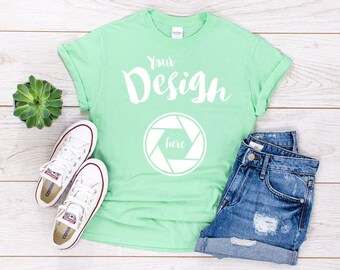 Royal Gildan 500 Unisex T Shirt Mockup T Shirt Mockup Gildan Etsy