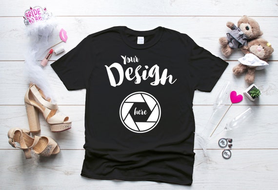 Download Free Black Gildan 64000 T Shirt Mockup Wedding T Shirt Mockup PSD Mockup Template