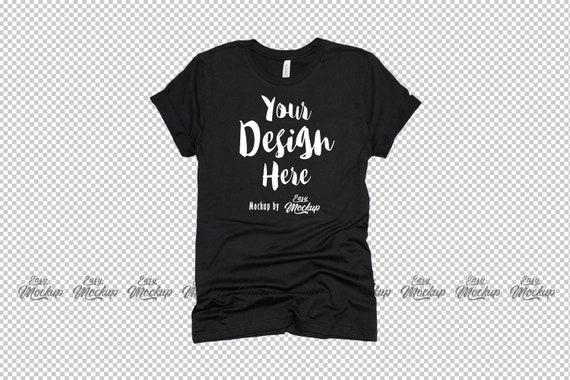 Png Bella Canvas 3001 Black Unisex T-Shirt Mock Up
