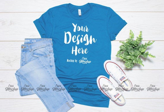 Deep Teal T-Shirt Bella Canvas 3001 Mockup Unisex
