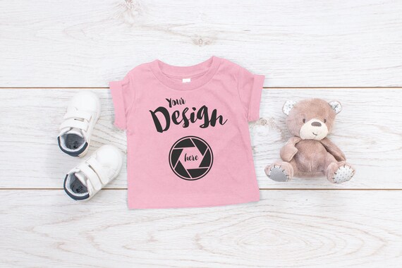 Pink Bella Canvas 3001b Unisex T-Shirt Flat Lay Pink Bella Canvas 3001b Unisex T-Shirt Flat Lay