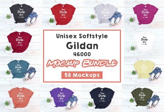 Gildan 64000 T-Shirt Mockup Bundle Unisex T-Shirt Gildan 64000 T-Shirt Mockup Bundle Unisex T-Shirt
