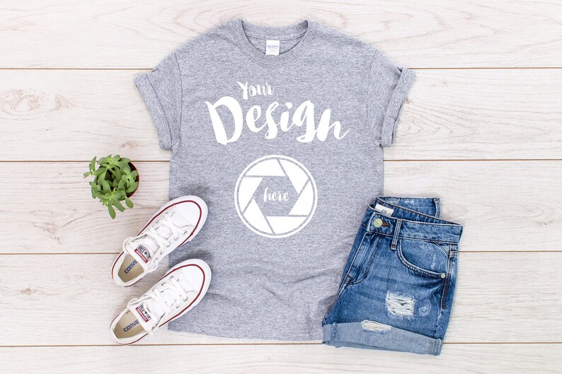 Download Sport Grey Gildan 500 Unisex T Shirt Mockup T Shirt Mockup ...