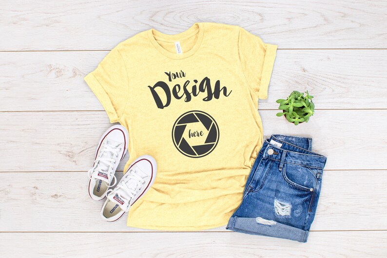 Download Pale Yellow 3413 Bella Canvas Mock Up Flat Lay Mockup Flat ...