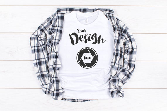 White T Shirt Bella Canvas 3001 Mockup Unisex Shirt White T Etsy