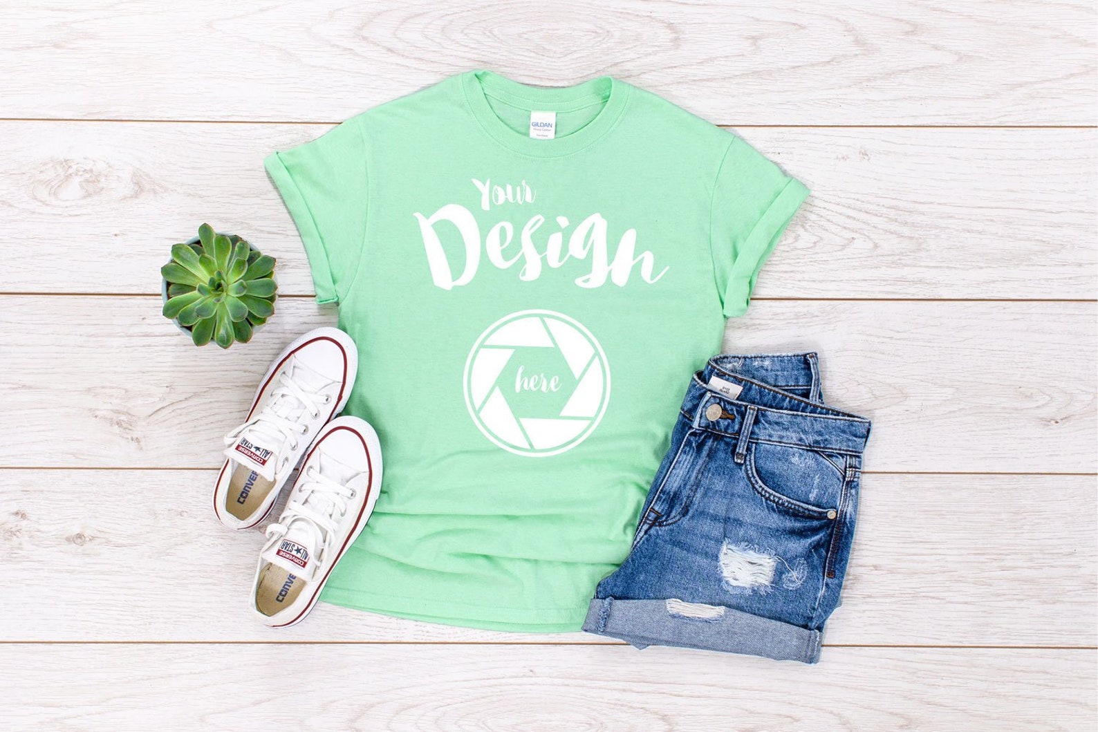 Mint Green Gildan 500 Unisex T Shirt Mockup T Shirt Mockup Etsy