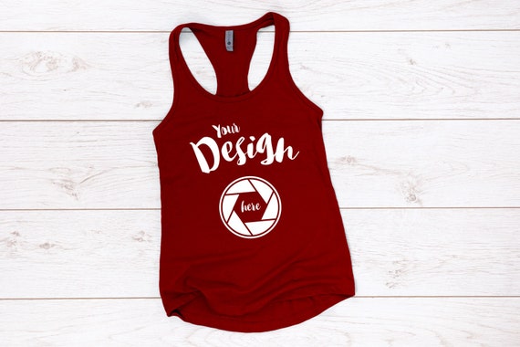 Scarlet Next Level 1533 Tank Flat Lay Racerback Tank Mock Etsy
