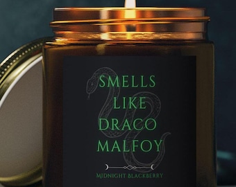 Draco Malfoy Candle | Dramione Bookish Candle | Book Boyfriend Candle | Romantasy Gift for Book Lovers | Bookish Merch for BookTok Fans