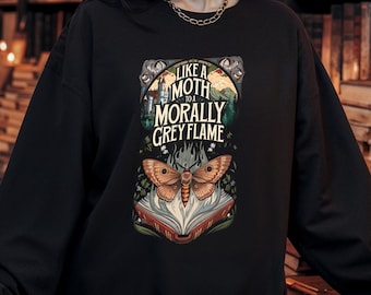 Moralt grå tröja | Boktröja | Booktok-merchandise | Bokrelaterade kläder | Bokpresent | Bokrelaterade tröja | Romantasy-läsare | Mörk romantik