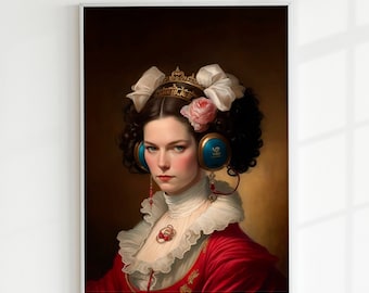 The Royal Umpire | Altered Art Portrait, Altered Portrait, Eclectic Wall Art, Whimsical Wall Art, Maximalist Wall Art, Renaissance Alter Art
