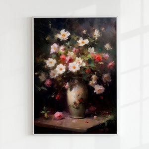 Hazy Daisies | Still Life Painting, Classical Floral Wall Art, Impressionist Flowers, Vintage Oil Painting, Antique Botanical Printable Art