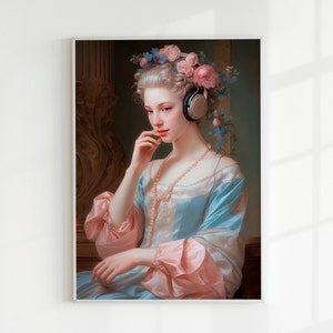 In Love with Mozart | Altered Art Portrait, Altered Portrait, Eclectic Wall Art, Whimsical Wall Art, Baroque Painting, Renaissance Alter Art