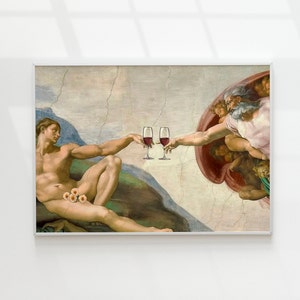 Holy Cheers | Altered Art Painting, Vintage Parody Art, Eclectic Art, Whimsical Wall Art, Maximalist Wall Art, Renaissance Alter Art