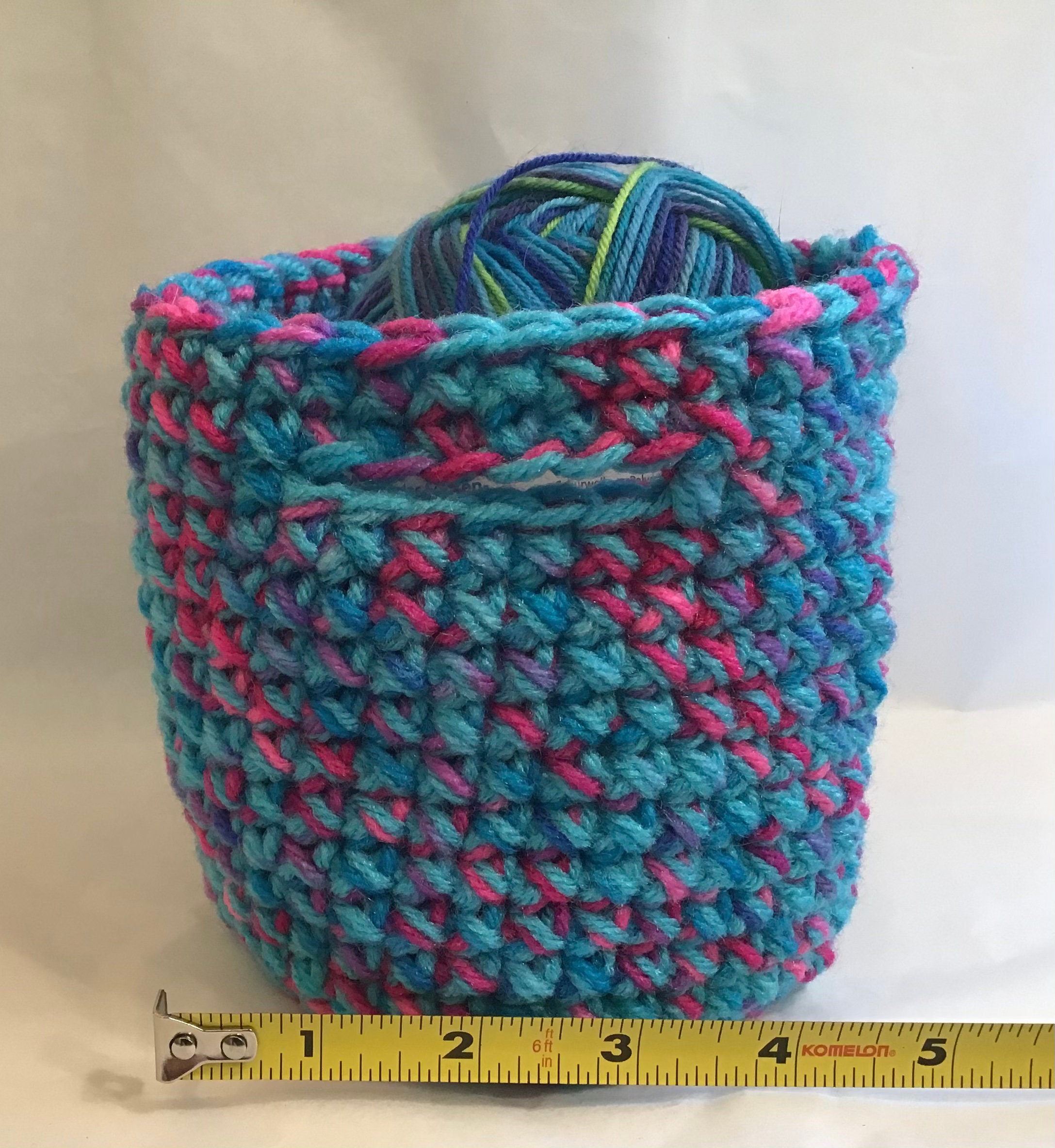 Crocheted Small Basket Storage Container - Etsy New Zealand
