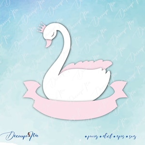 cygne SVG cut, cygne SVG, Clipart cygne cut file Silhouette, file per Cricut, vettoriale, Svg, Dxf, Png, Eps, Design