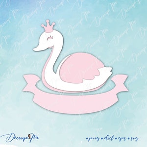 swan SVG cut, swan SVG, Clipart swan cut file Silhouette, file per Cricut, vettoriale, Svg, Dxf, Png, Eps, Design