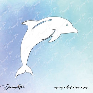 Delfino SVG cut, Delfino SVG, Clipart Dolphin cut file Silhouette, file per Cricut, vettoriale, Svg, Dxf, Png, Eps, Design