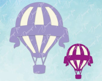 Hete luchtballon SVG knippen, hete luchtballon SVG, Clipart hete luchtballon gesneden bestand silhouet, bestanden voor Cricut, Vector, Svg, Dxf, Png, Eps, Design