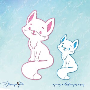 Fox SVG cut, Fox SVG, Clipart Fox cut file Silhouette, file per Cricut, vettoriale, Svg, Dxf, Png, Eps, Design