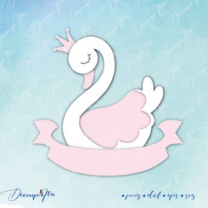 cygne SVG cut, cygne SVG, Clipart cygne cut file Silhouette, file per Cricut, vettoriale, Svg, Dxf, Png, Eps, Design