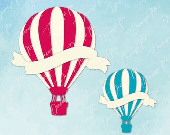 Hot Air Balloon SVG, Cut file, Hot Air Balloon Clipart Cut Files Silhouette, Files for Cricut, Vector, Svg, Dxf, Png, Eps, Design