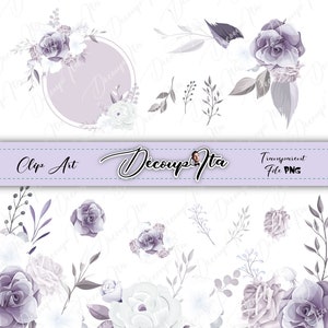 Bel ensemble, éléments floraux, roses, fleur, aquarelle, cadre, serti, fleurs, lavande, clipart rose, png, fichier vectoriel, découpage