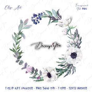 Wreath of flowers and leaves, beautiful floral garden watercolor wreath, fleurs, FLOWER clip art, png, vector file, decoupage