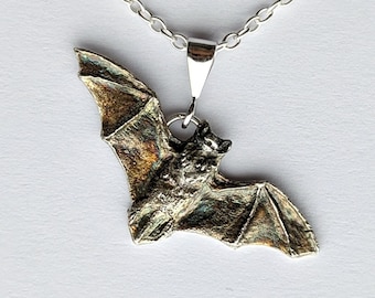 PIPISTRELLE BAT Necklace Sterling Silver Bat Jewellery Halloween Gift for Ecologist Gift for Halloween Goth Gift Flying Bat Pendant