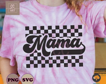 Retro Checkered Mama Png Svg, Mama svg, Mom life, Mom svg, Mama png, Motherhood svg, Cricut cut file, Checkered Mama Shirt, popular svg