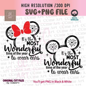 It&#39;s The Most Wonderful Time of the year to wear ears SVG, Family Trip 2025 Svg, Christmas Trip Svg, Christmas Shirt Svg, magic castle Svg